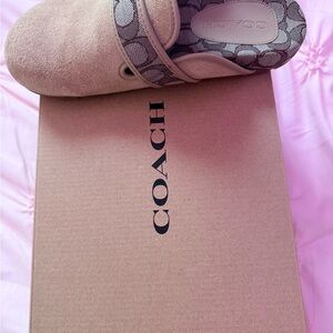 Coach Beige Suede Slip-On Shoes